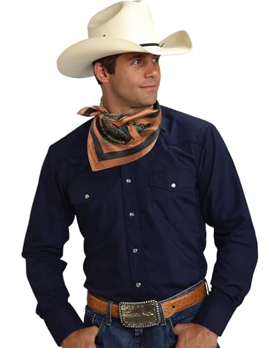 GERINLY 100% Silk Wild Rag 27 Inch Print Cowboy Neckerchief Large Mulberry Head Bandana Headband Cowgirl Accessory3