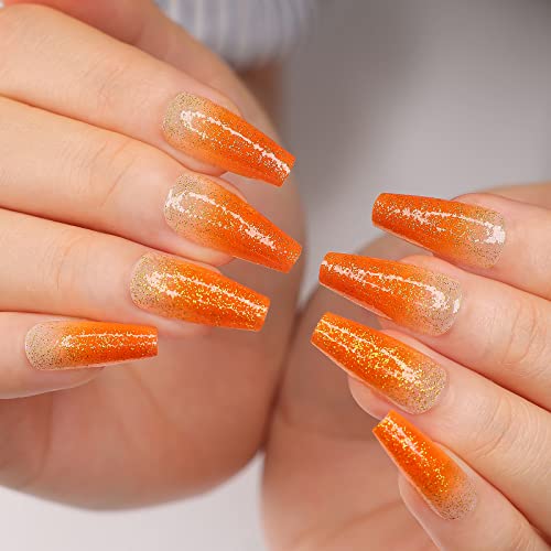 Best Orange Press On Nails To Wear This Fall