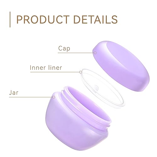 Travel Containers for Toiletries, 3 Size 0.35/0.7/1 OZ Sample Jars, TSA Approved Leak-proof Travel Size Toiletries Containers with Lids for Cosmetic Makeup Face Body Hand Cream (6 Pieces)3