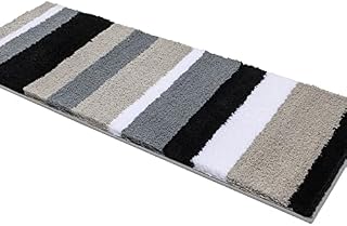 Pauwer Bath Rug Runner Set 2 Piece Microfiber Absorbent Bathroom Rugs Sets Non Slip Machine Washable Bath Mat for Bathroom Kitchen Room Bedroom(45 x 65 cm+45 x 120 cm, Green)