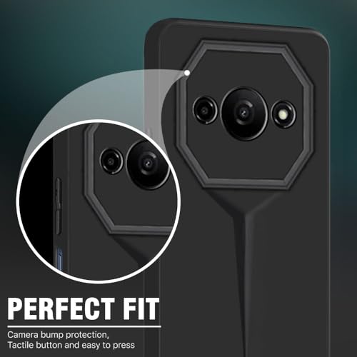 Image of WOW IMAGINE Slim Back Cover for Mi Redmi A3 | Redmi A3X | Poco C61 | Blade Series Ultra Thin Case with Lightweight Design | Camera Protection | Soft Matte Silicone Flexible Mobile Case - Black