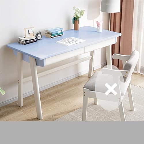 Bureau d'ordinateur haut de gamme en bois massif massif bleu style industriel nordique
