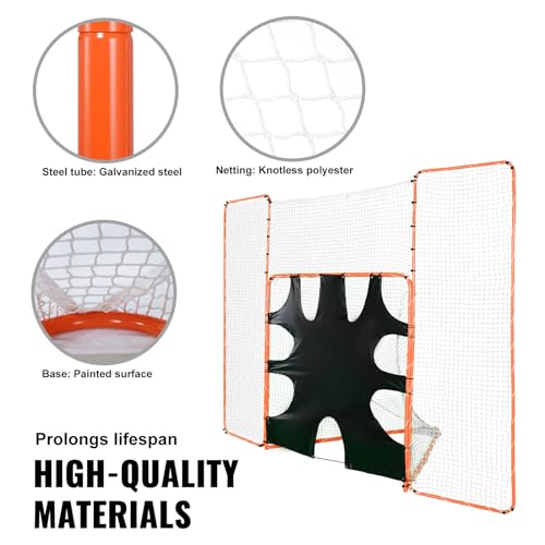 Vevor 3-IN-1 LACROSSE GOAL With Backstop And Target, 12' X 9' Lacrosse Net, Steel Frame Backyard Lacrosse Rebounder Equipment, Quick & Easy Setup Training Net, Perfect For Youth Adult Training thumb #4