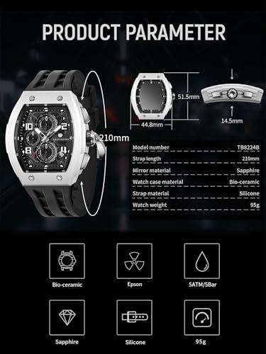 Image of TSAR BOMBA Mens Watch for Men Waterproof Men's Wrist Watches Gift for Men