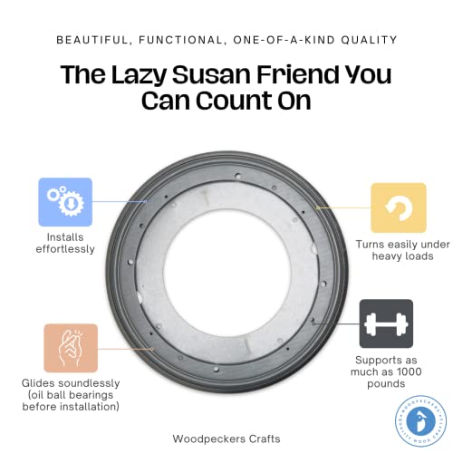 Lazy Susan Hardware, 12 Inch, 1,000 Lbs. Load Capacity, Pack Of 1 Steel Lazy Susan Turntable Ball Bearing, By Woodpeckers #TOP3