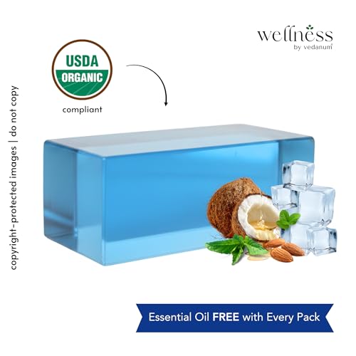 Image of VEDANUM Ayurscience 100% Natural and Herbal Mint Cool Soap Base - 800 Gm | Handmade Soap Making | Peppermint | SLES Free | pH Skin Friendly | Lab Tested