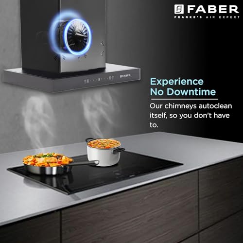 Image of Faber Cygnus 60cm 1400m /hr Autoclean Filterless T-Shape Chimney|Built-In Oil Collector|Odour Sensor|Touch & Gesture Control|12Yr Motor,5Yr Comprehensive Warranty by Faber | HOOD CYGNUS IN3DHCSCFLBK60