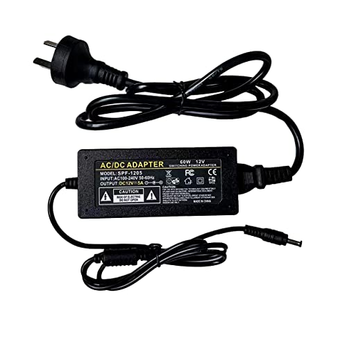 Image of Neon Sign DC Power Supply Adapter 12V 5A 60W, UL Listed LED Power Adapter 120V AC to 12V DC Transformer for LED Strip Lights Neon Sign and More