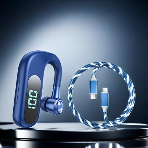 Auricular Bluetooth Mono V13 con Luz Azul y Cable USB-C miniatura 1