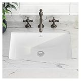 SmartSylva Fregadero de baño empotrado, 18 x 14 pulgadas, cerámica negra,...