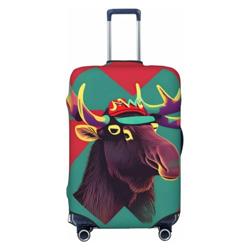 Moose Print Luggage Suitcase Cover Protector Luggage Washable Covers With Concealed Zipper