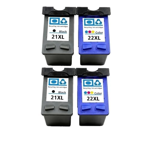 Compatible con Cartuchos de Tinta HP 21 22 XL, Paquete de 2 for impresoras Todo en uno F2180 F2280 F4180(2bk and 2color)