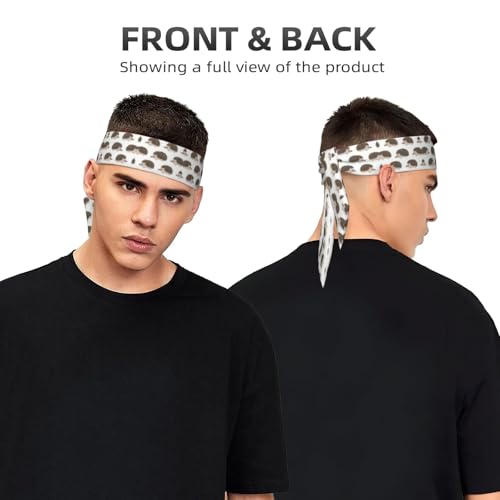 Boys Girls Sports Sweatbands, Multi Style Elastic Hair Band for Yoga Workout Shower, Cool Cute Hedgehogs Art Headwear Head Accessories3