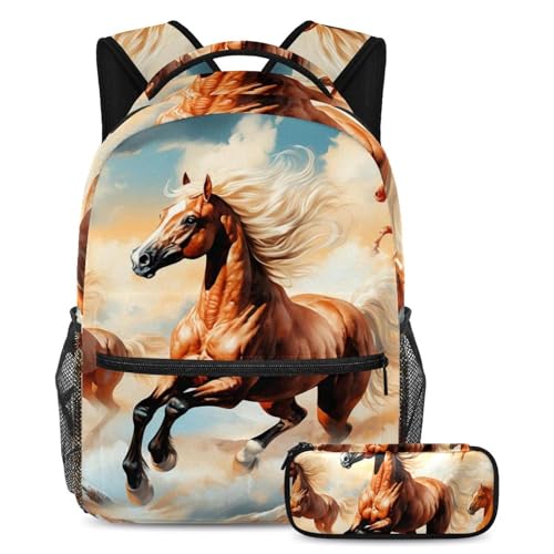 Sac à dos chevaux grand volume résistant pour adolescents et étudiants