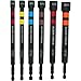 Klein Tools 32950 Ratcheting Impact Rated Hollow Power Nut Driver Set with Handle, Magnetic, Color Coded, 6 SAE Hex Sizes and Handle Included