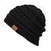 Thick Slouchy Knit Unisex Beanie Cap Hat,One Size,Black