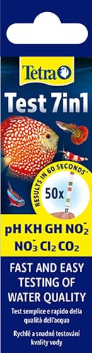 Tetra Test 7in1 - Wassertest für das Aquarium, schnelle und einfache Überprüfung der Wasserqualität, 1 Dose (50 Teststreifen)