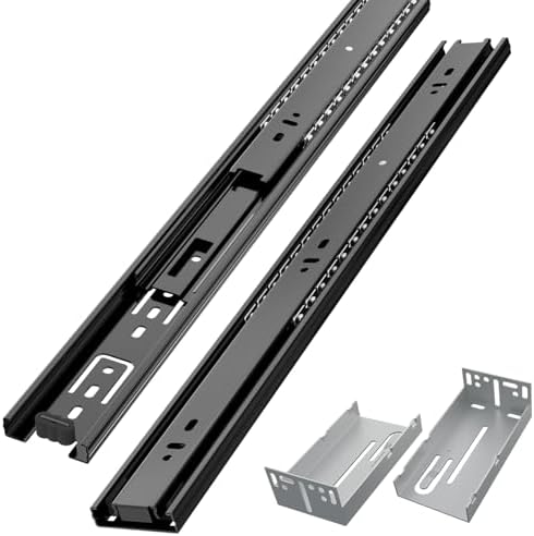 Bundle-2 Items:BAIDICE 5 Pairs 10 inch Full Extension Drawer Slides (Black)& 5 Pairs Rear Mounting Brackets image 2