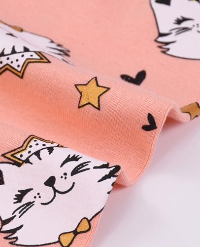 Benaive Girls Pajamas Sets 4 Pieces 100% Cotton Girls Summer Pjs Short Sleeves Kids Sleepwear Size 3T - image 6