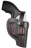 Top-Grain Leather OWB J Frame Revolver Holster Fits Taurus Model 327 605 856 905 942 for S&W 60 360PD 442 637 640 642 fits SP101 for 2' & 2.25' Barrel, Brown