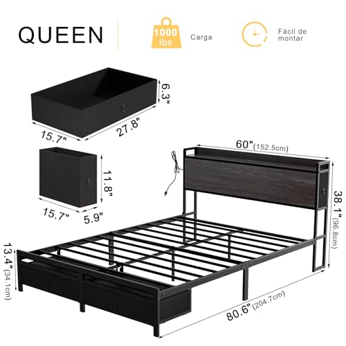 Consejos para Comprar Base de Cama Queen Size . 23 Base de Cama Queen Size marca HOMELYA (2)