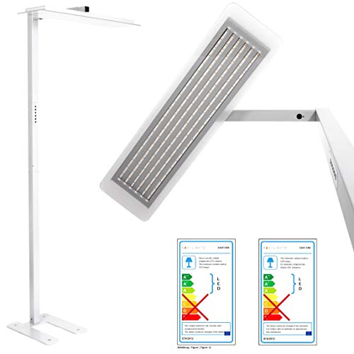 Preisvergleich Produktbild LED Premium Stehlampe mit LRC - Intelligente Stehleuchte automatische Lichtanpassung dynamisch optimiert für jede Arbeitshöhe Reinweiß, Mit Präsenzmelder (PIR)