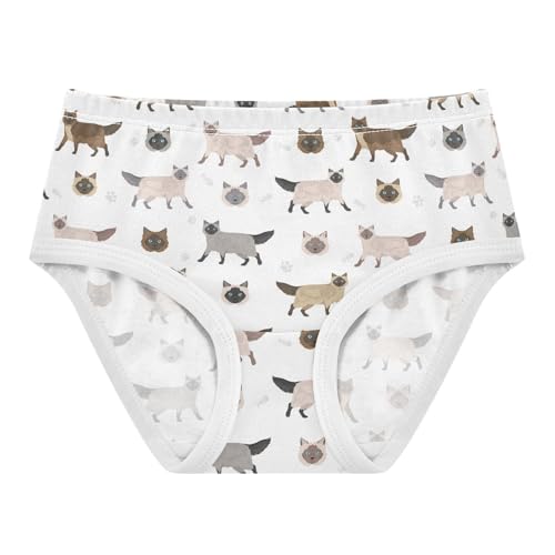 Little Girl Underwear Toddler Panties Kids Undies Siamese Cats Soft Cotton Briefs 2T-8Y