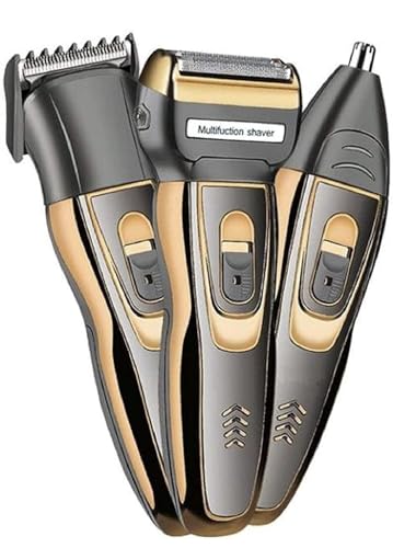 Image of Endzone Professionals Design 3 in 1 Perfect Shaver Hair Clipper and Nose Trimmer Rechargeable Beard And Moustaches Hair Machine And Trimming for men and women (Gold)