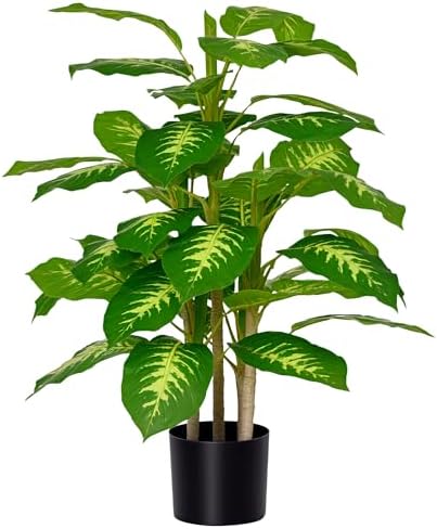 HOMCOM Planta Artificial de 95 cm con 42 Hojas Realistas en Macet...