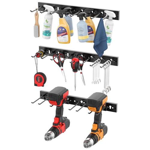 CCCEI 3 Modular Pegboard Strip Storage, Metal Peg Slat Wall Mount...