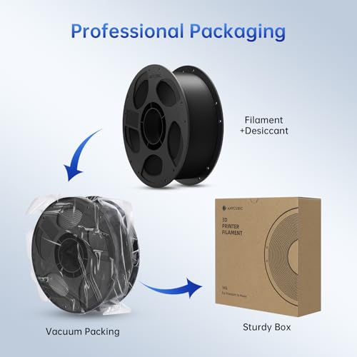 Image of ANYCUBIC PLA Plus (PLA+) 3D Printer Filament 1.75mm, High Toughness 3D Printing Filament, Dimensional Accuracy + /- 0.02mm, Print with Most FDM 3D Printers, 1KG Spool, Black