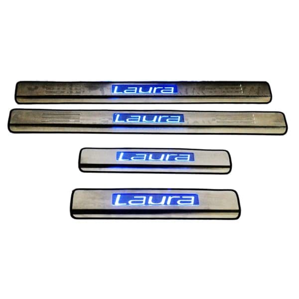 Image of Door Sill /Foot Step Stainless Steel Plates with Laura (Set of 4 Pcs)