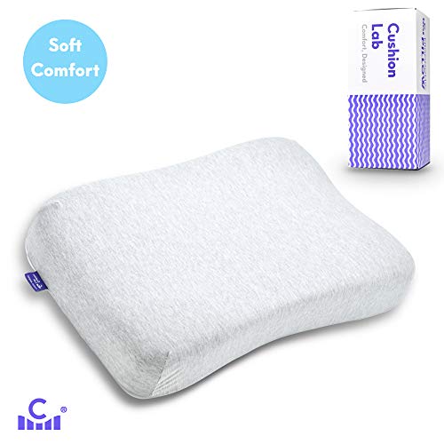 Cushion Lab Gel-Infused Contour Memory Foam Pillow for Sleeping - Conform Softly to