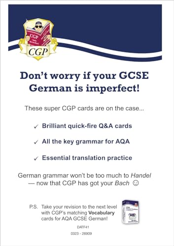 GCSE AQA German: Grammar & Translation Revision Question Cards