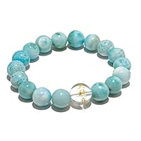 神の島 大神島公認 高級天然石 ラリマー ブレスレット 10mm 鑑定済 本物 (内径:17cm)