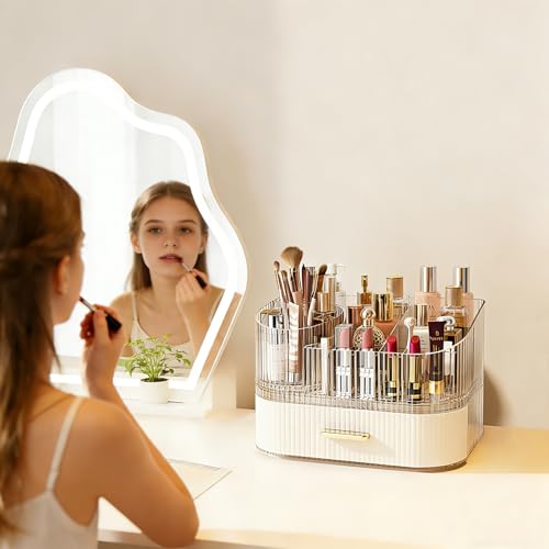 62% Off Makeup Organizer with Rotating Brush Holder & Stackable Drawers