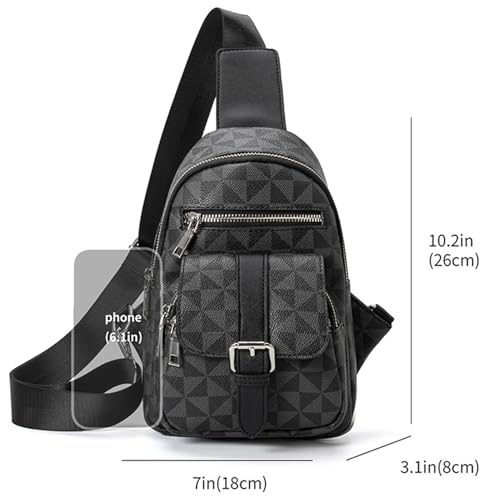 Image of Crossbody Sling Bag for Women & Men | Trendy Checkered, Fanny Pack, Waist Bag, Travel, Festival & Daily Commute
