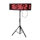 Conto alla rovescia a LED – Orologio cronometraggio da 15,2 cm, doppio lato, con treppiede, impermeabile IP64, formato HH: MM:SS, controllo RF wireless per eventi di corsa