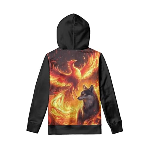 Image of WELLFLYHOM Boys Hooded Sweatshirts Hoodie Pullover Cool Graphic Crewneck Blouses Size 6-16