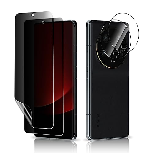 MiKoyi Anti-Espía Protector de Pantalla Compatible con Xiaomi 13 Ultra 5G [2+2 Piezas] Protector de Lente de Cámara Vidrio Templado TPU Privacidad Película Protectora para Xiaomi 13 Ultra 5G