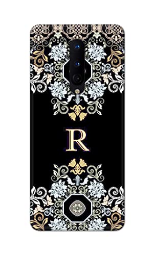 Image of PRINTFIDAA Name II Initial II Letter Floral Pattern Alphabet R Printed Designer Hard Back Case Cover for OnePlus 8 (6.55 inch) -(UO) MVN1007