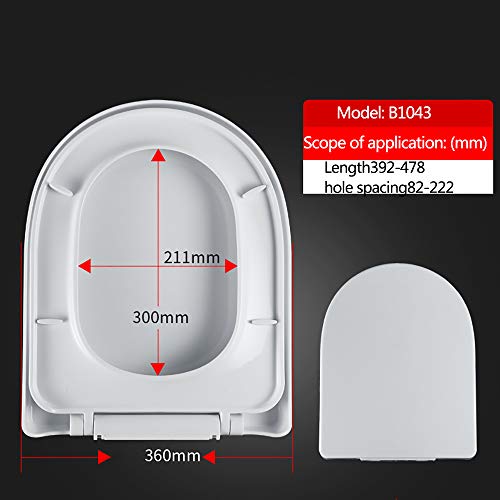Preisvergleich Produktbild ARAYACY WeißEr Toilettendeckelschnellspanner / Oben Befestigt, Weiches Geschlossenes Scharnier, Antibakterieller Toilettendeckel,E