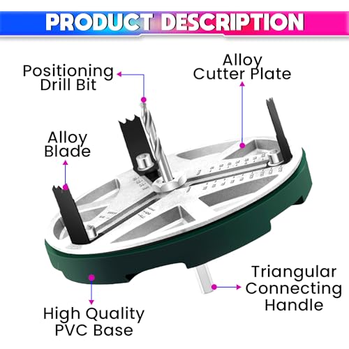 Image of amiciTools Adjustable Hole Saw for Drilling, 1.7 to 5.1 Inch Bit for Sawing Various Diameters 45-130MM, High Precision Cutting Tool for Wood, Plastic, and Drywall
