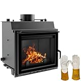 KRATKI Maja - Inserto per camino, 8 kW, con scambiatore di calore e riscaldamento dell'acq...