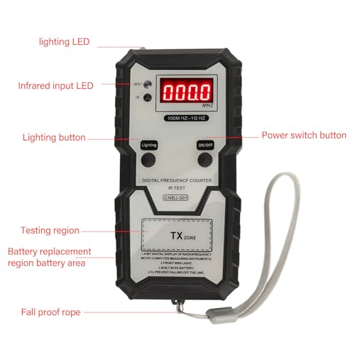 lyrlody Autoschlüssel Tester, Präziser und Zuverlässiger Schlüsselanhänger-Frequenztester, Infrarot-Signalerkennung, LED-Beleuchtung mit Einfacher Bedienung für Fernbedienung