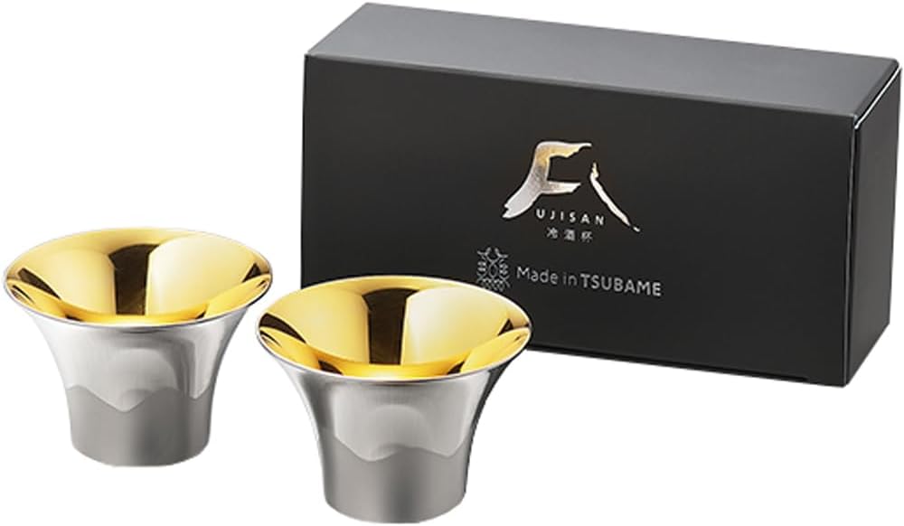 Takei Kimono Seisakusho FM-103 Gui Cup, Stainless Steel, Mt. Fuji, Set of 2