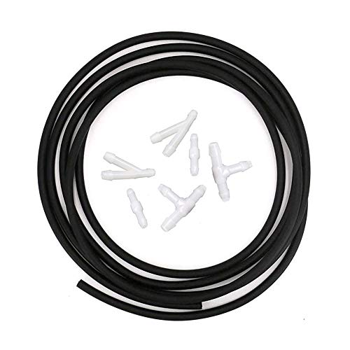 Windshield Washer Hose Kit - 3 Meter Universal Washer Fluid Hose With 6 Pcs Hose Connectors, Suitable For Most Windshield Washer Nozzle Installation, Connect Car Water Pump And Nozzles #TOP7