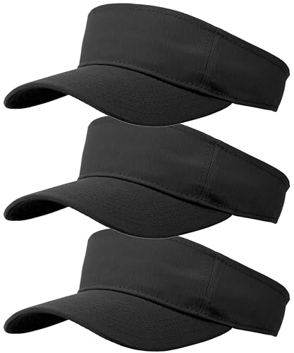 Image of 3 Pcs Sun Visor for Women Men Outdoor Sport Golf Tennis Softball, Adjustable Visors Hats