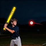 MPMVP Glow in The Dark Baseball and Bat Set | 5 Color Rechargeable LED Baseballs for Night Games & Practice | Waterproof Backyard Toys, for Kids & Adults