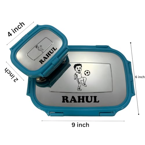 Image of ncgifts Personalized Tiffin | Customized Lunch Box for Kids with Name and Bottle, Favourite Character Engraved on Customized Tiffin Box with Bottle | for Birthdays, Return Gift